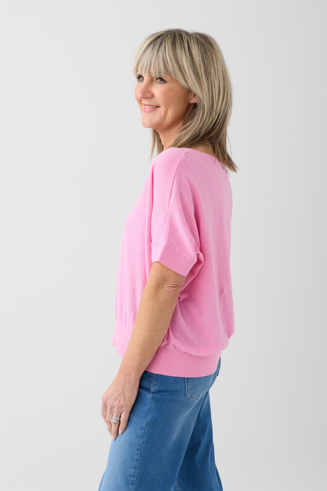 Milano Orchid V-Neck Batwing Jumper