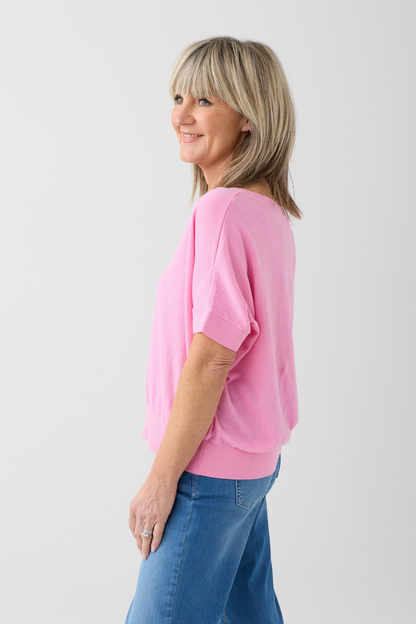 Milano Orchid V-Neck Batwing Jumper