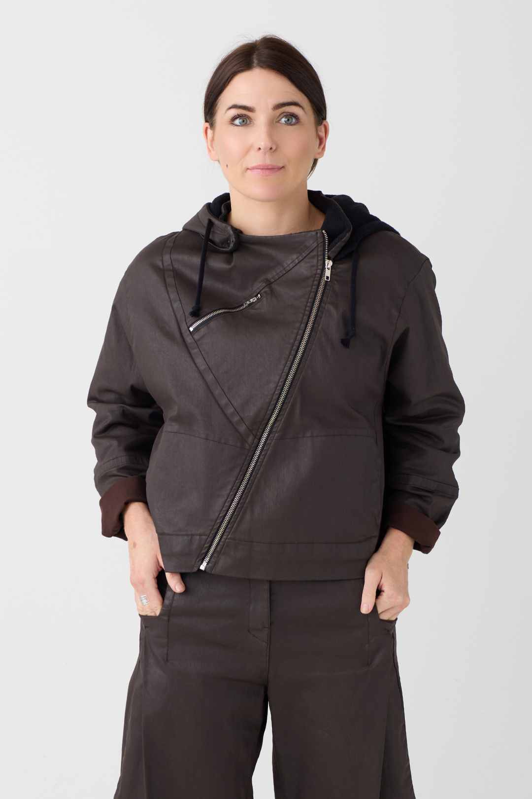 Lurdes Bergada Brown Hooded Jacket 260