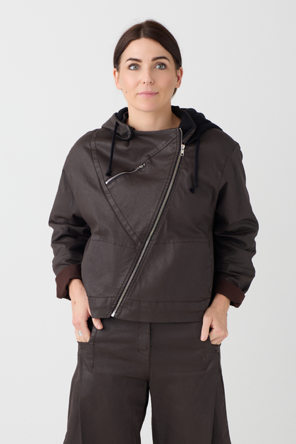 Lurdes Bergada Brown Hooded Jacket 260