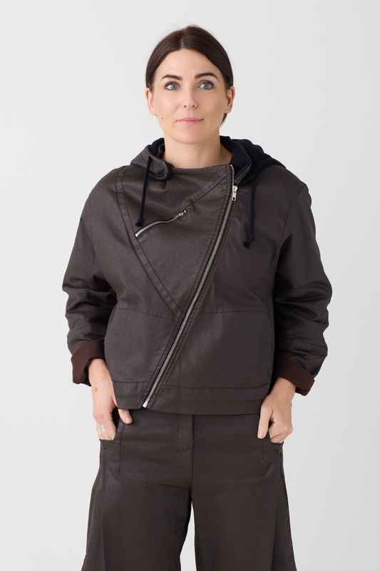 Lurdes Bergada Brown Hooded Jacket 260