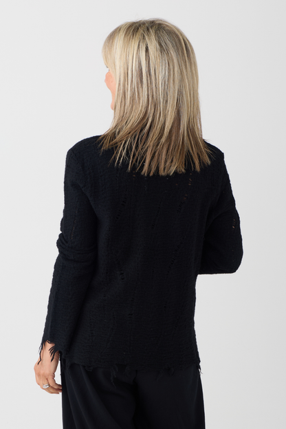 el2 Black Raw Edge Jumper 1122