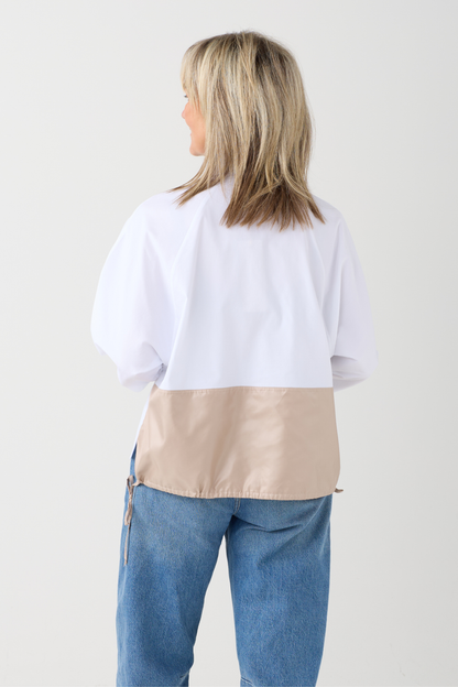 Margittes White/Biscuit Tie Detail Shirt