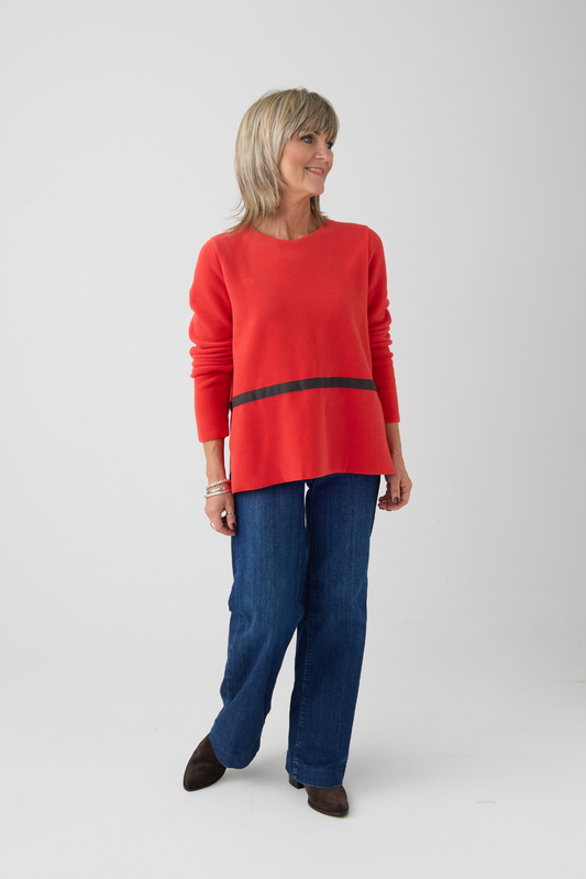 HS Tomato Jumper w/Band at Waist