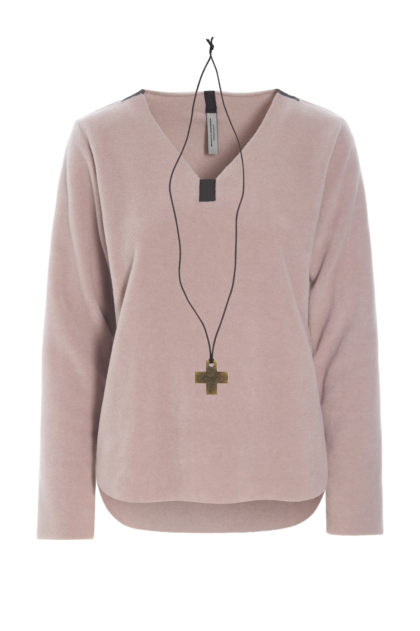 Henriette Steffensen Nude V Neck Top /Necklace