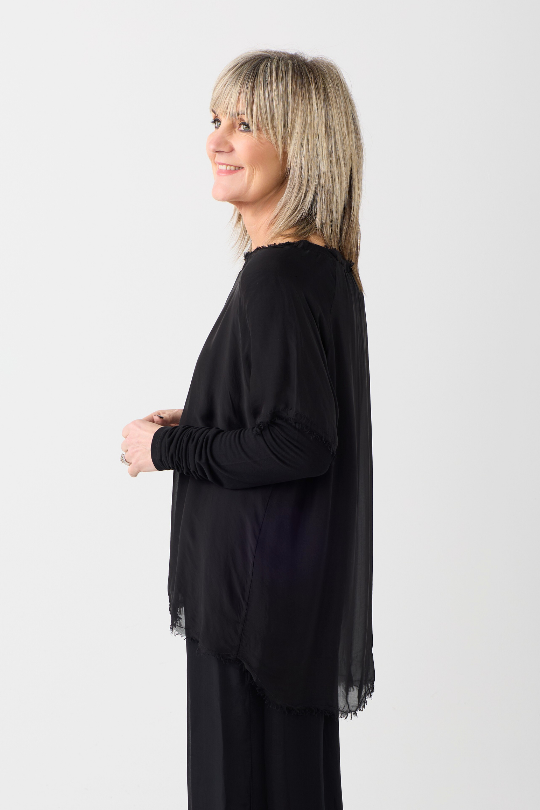 Sanctamuerte Black Double Layer LS Top