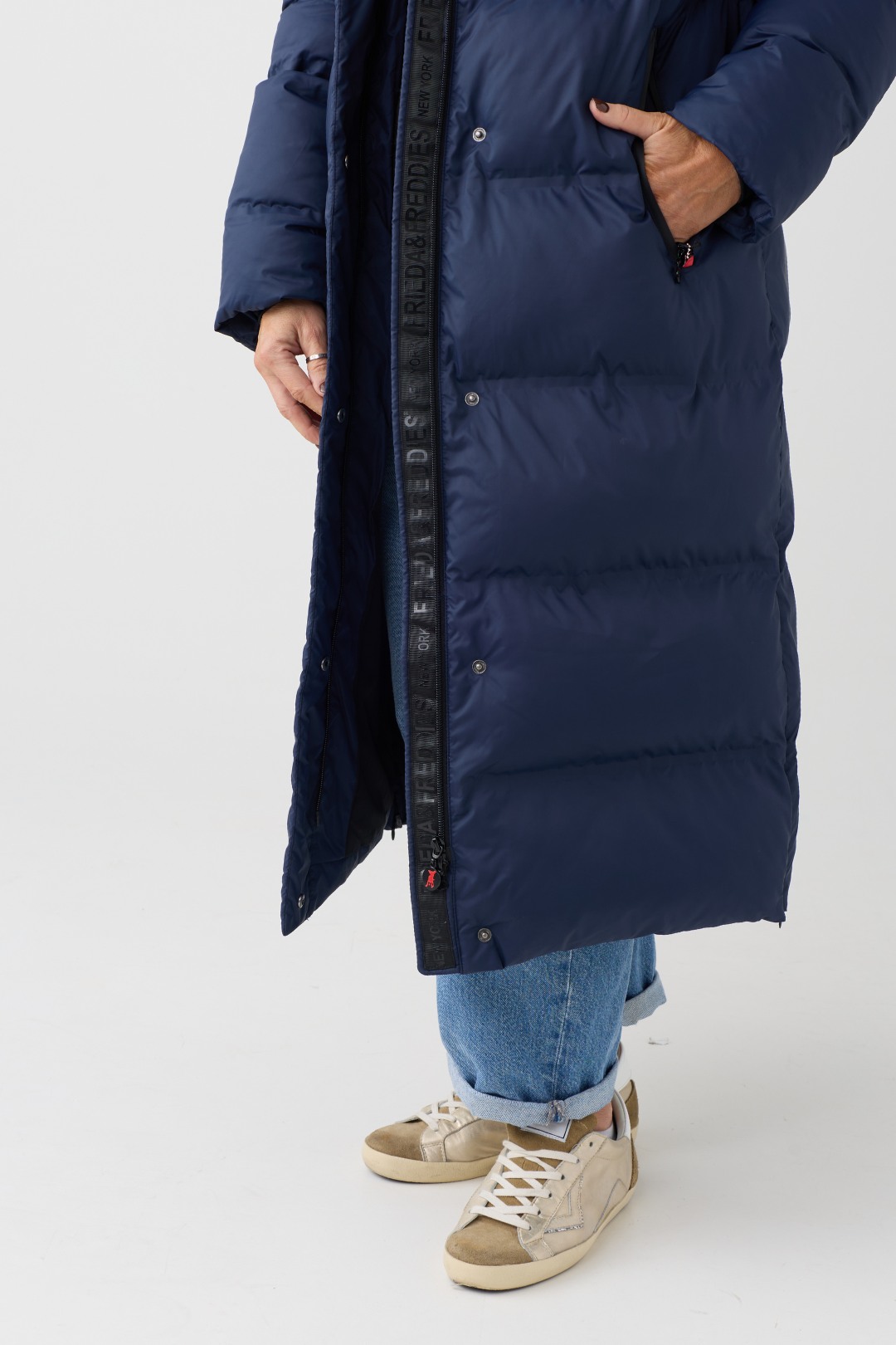 FF Navy Thermolite Hooded Puffer Coat