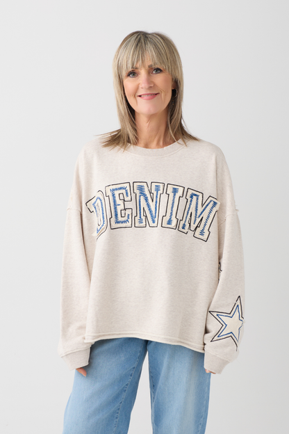 TSP Light Beige Melange Denim Sweatshirt
