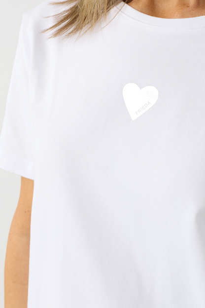 FF White/Silver Heart T-Shirt