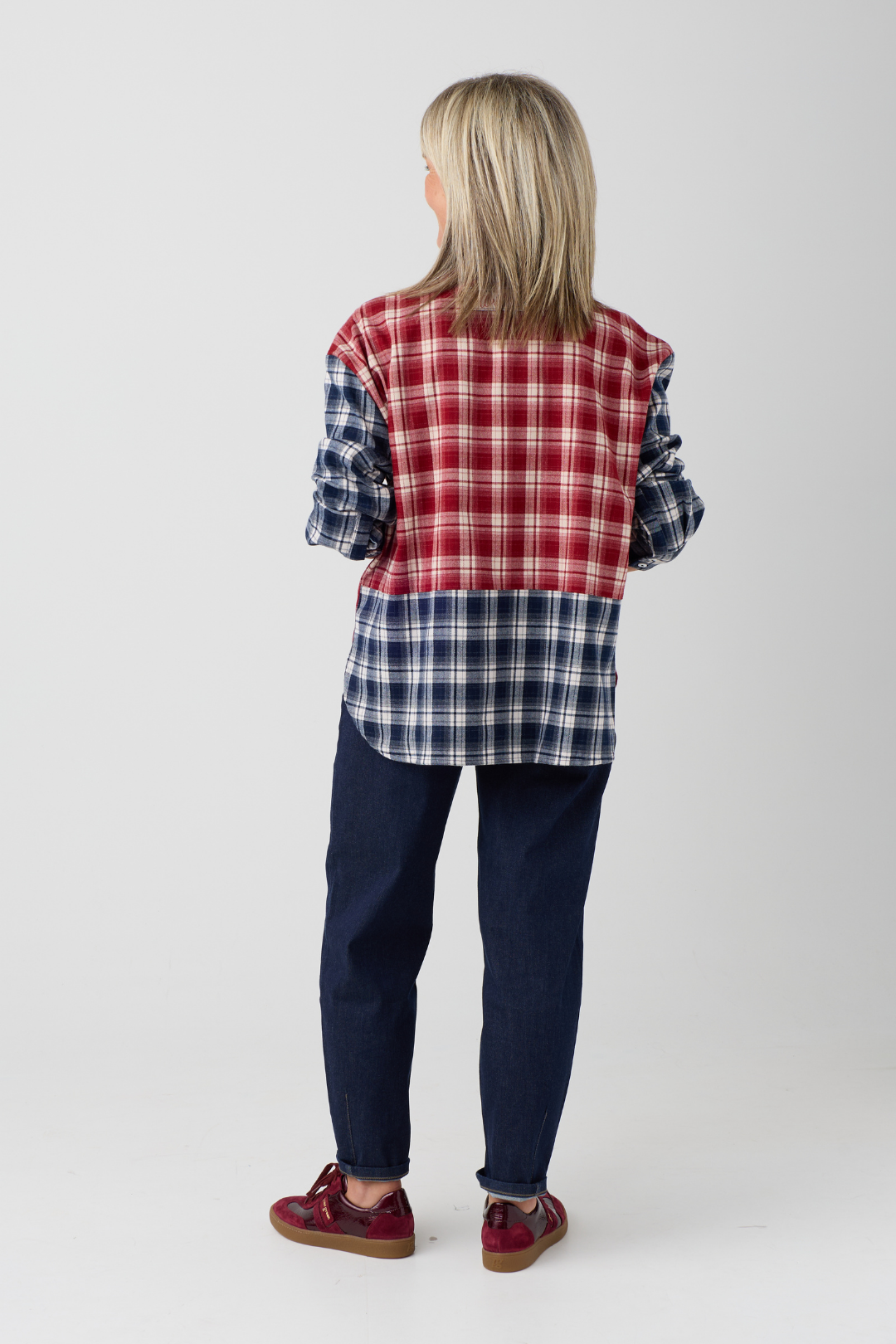 TSP Red/Navy Checked/Rhinestone Shirt