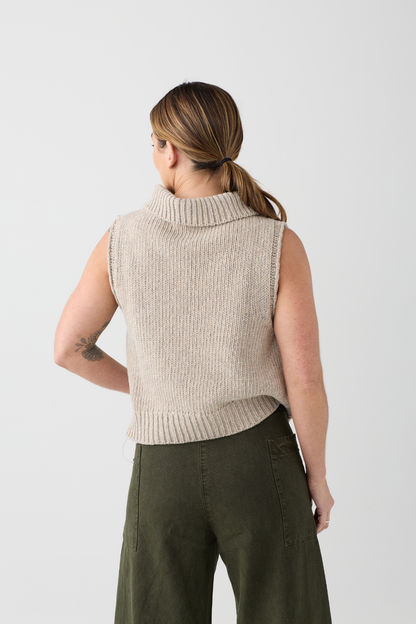 Lurdes Bergada Beige Sleeveless Jumper