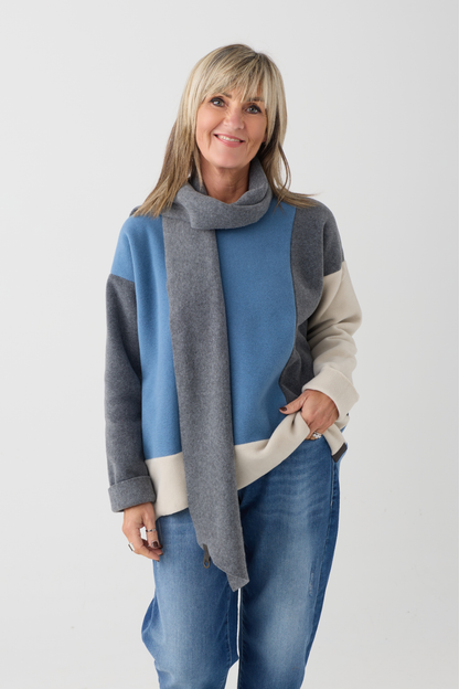 HS Blue/Kit/Gray Jumper w/Scarf 1412