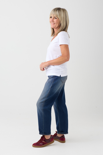 Mac Danni Stormy Mid Blue Barrel Jeans