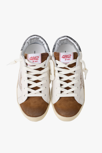 4B12 Suprime White/Brown Trainer