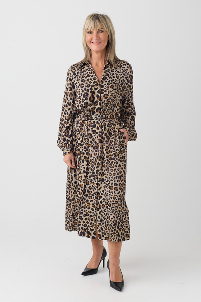 Milano Caramel Animal Print Dress