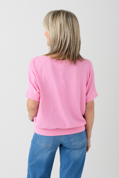 Milano Orchid V-Neck Batwing Jumper