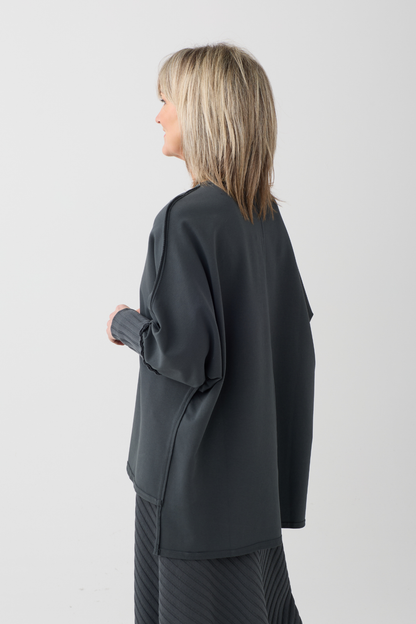 KZR Peat Batwing Ribbed Cuff Top