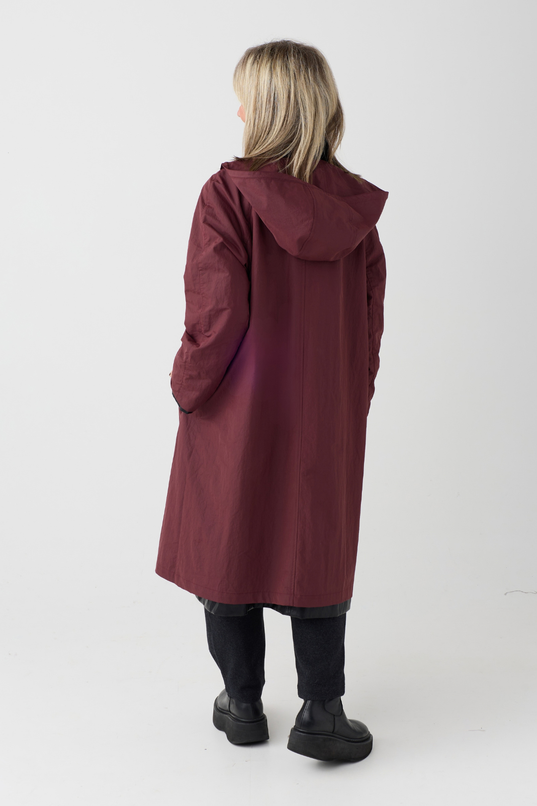 el2 Black/Wine Reversible Trench Coat 6024