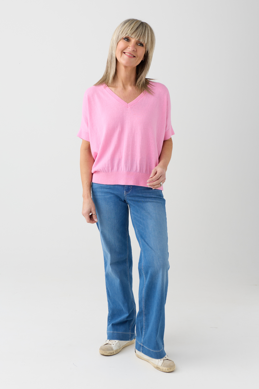 Milano Orchid V-Neck Batwing Jumper