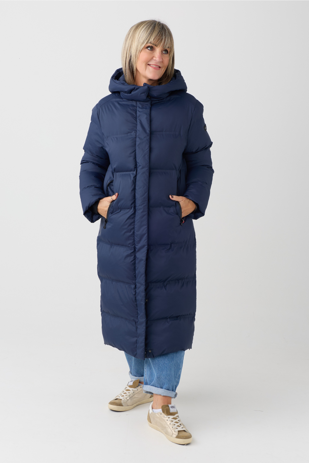 FF Navy Thermolite Hooded Puffer Coat