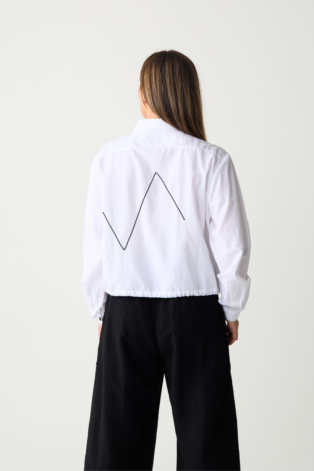 Lurdes Bergada White/Black Embroidered Shirt