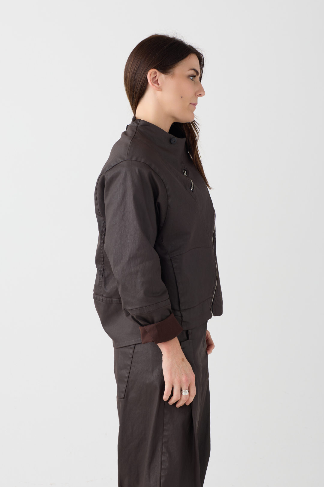 Lurdes Bergada Brown Hooded Jacket 260