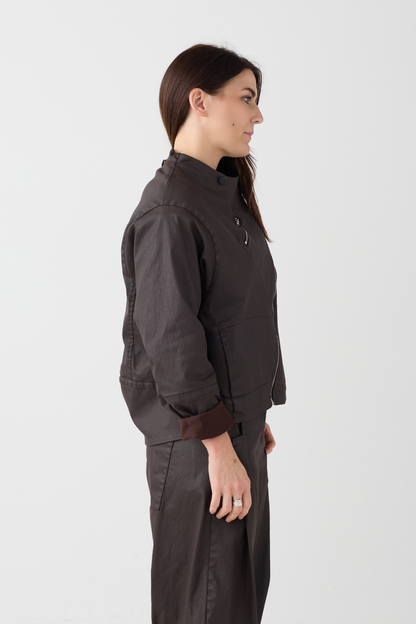 Lurdes Bergada Brown Hooded Jacket 260