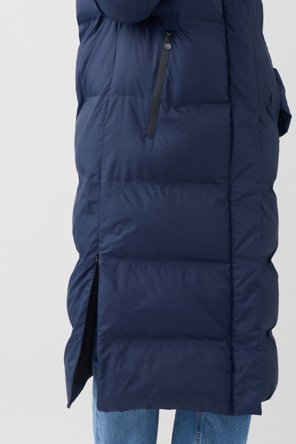 FF Navy Thermolite Hooded Puffer Coat