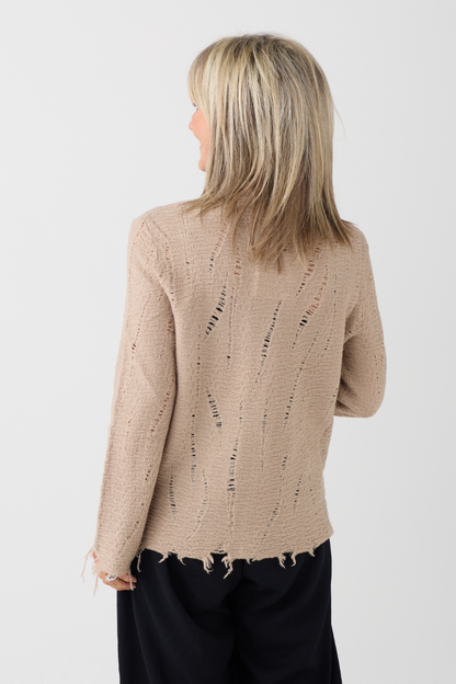 el2 Beige Raw Edge Jumper 1122