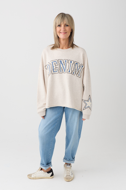 TSP Light Beige Melange Denim Sweatshirt