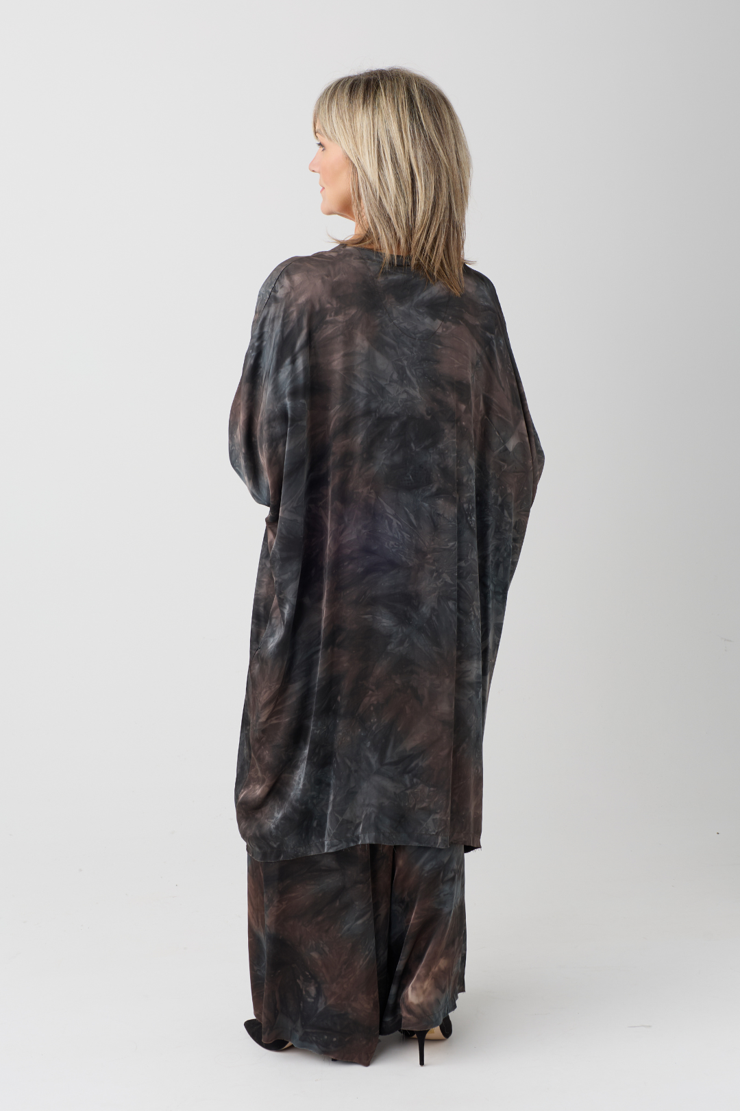 Sanctamuerte Bengal Brown Batwing Shirt Dress