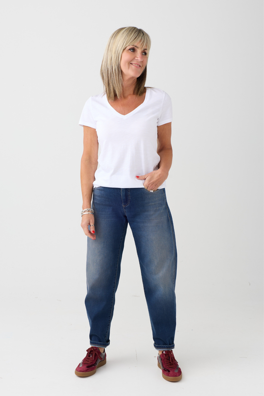 Mac Danni Stormy Mid Blue Barrel Jeans