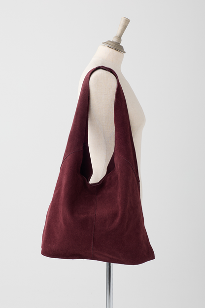 Berry Suede Shopper Bag w/Side Studs