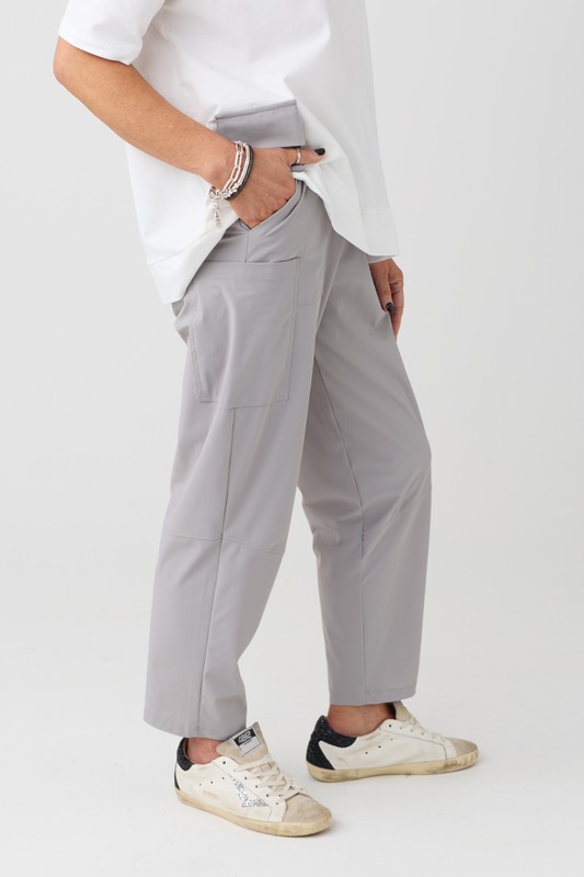 Naya Taupe Slim Leg Patch Pocket Trouser