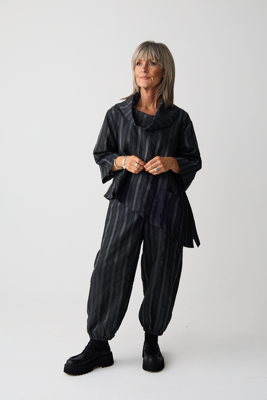 Ozai n Ku Black Stripe Trousers