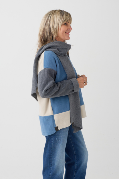 HS Blue/Kit/Gray Jumper w/Scarf 1412