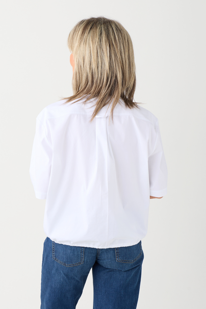 Margittes White/Taupe Pocket Blouse