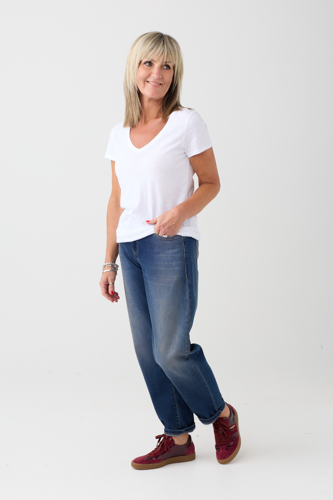 Mac Danni Stormy Mid Blue Barrel Jeans