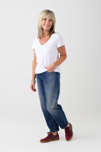 Mac Danni Stormy Mid Blue Barrel Jeans