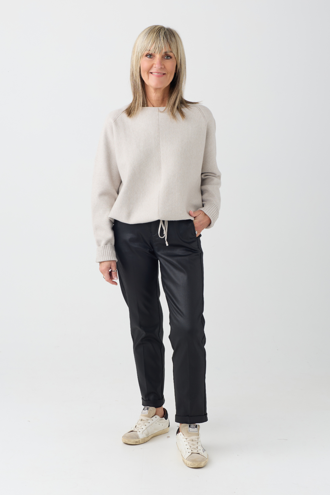 Milano Sand Drawstring Hem Jumper