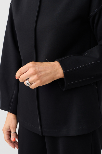 Ozai n Ku Black Contrast Seam Top 049
