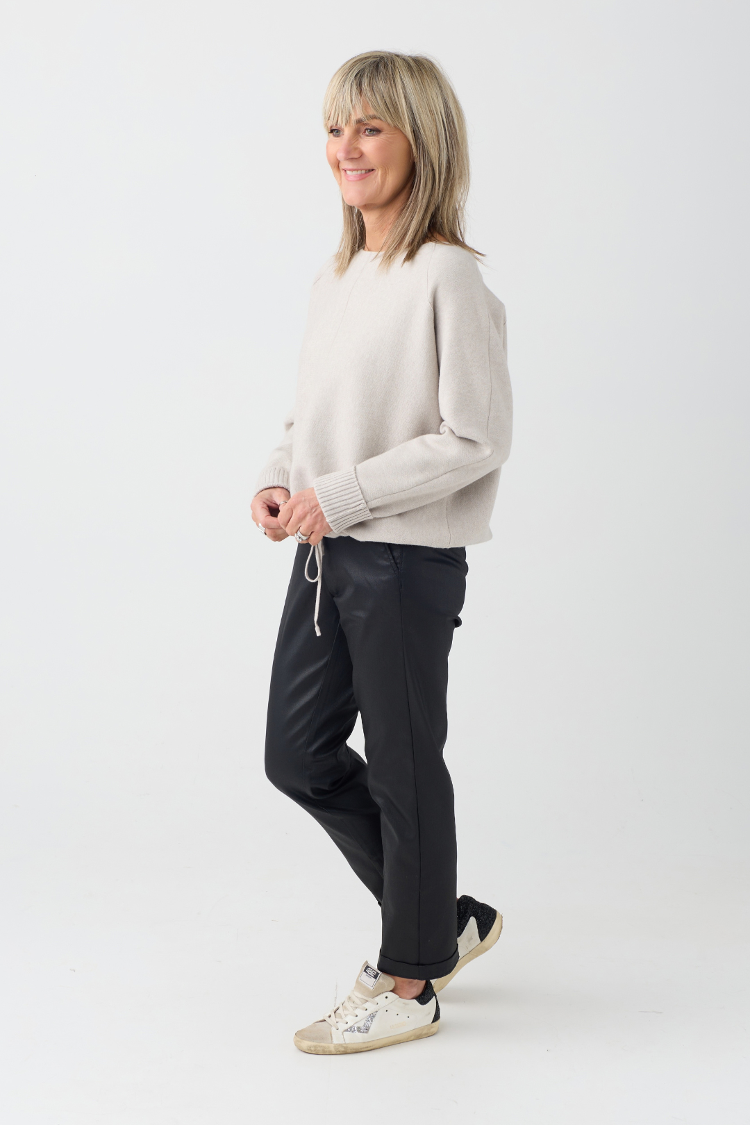 Milano Sand Drawstring Hem Jumper