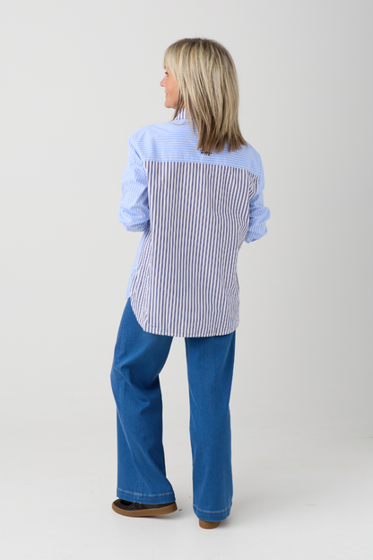 TSP Blue/White/Brown Stripe Shirt