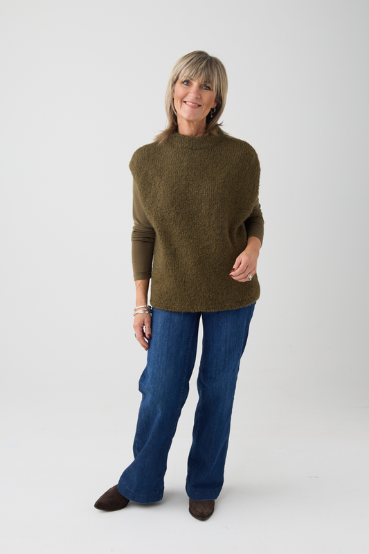 Milano Khaki Sleeveless Jumper