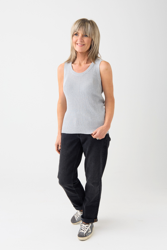 Mos Mosh Relena Amanda Silver Knit Vest Top