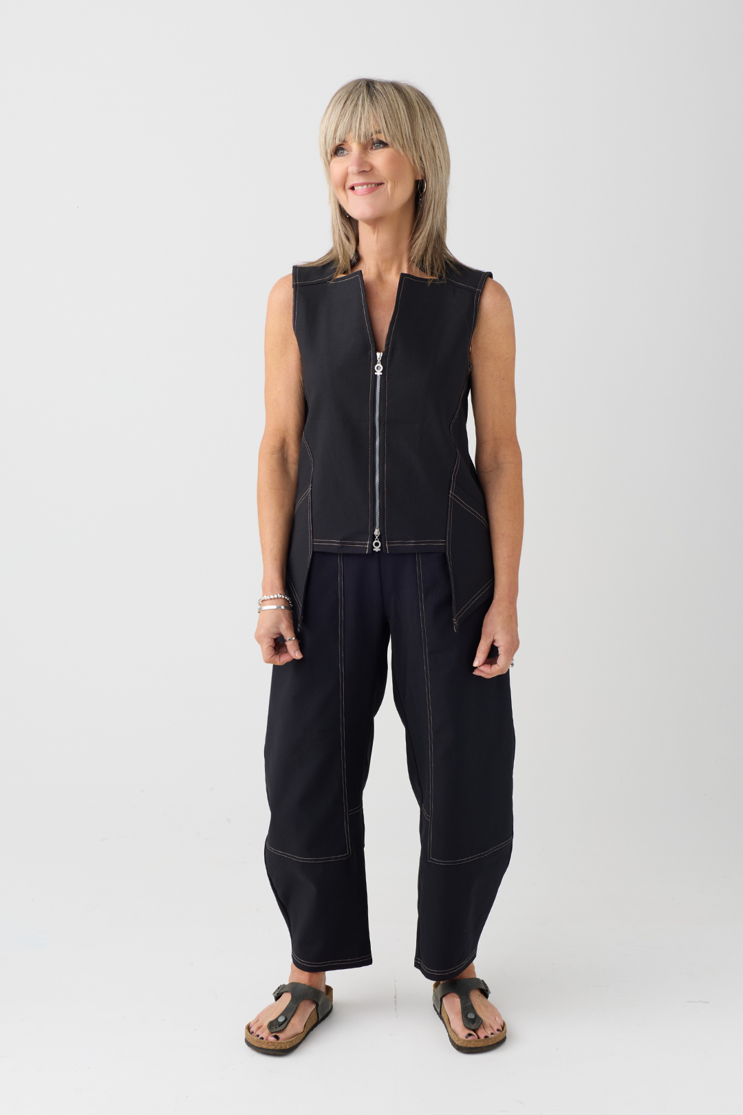 My Soul Black Stretch Waistcoat 7026