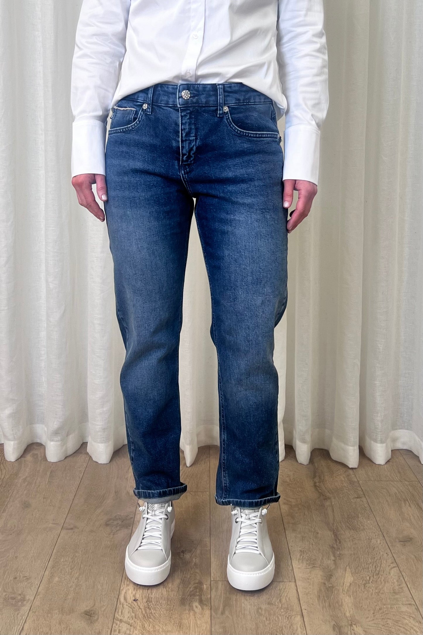 Mac Straight Mid Blue Jeans