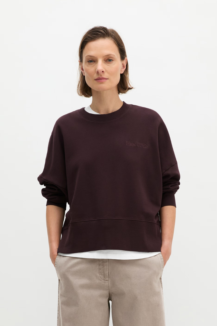 Marc O'Polo Black Cherry Cropped Sweatshirt