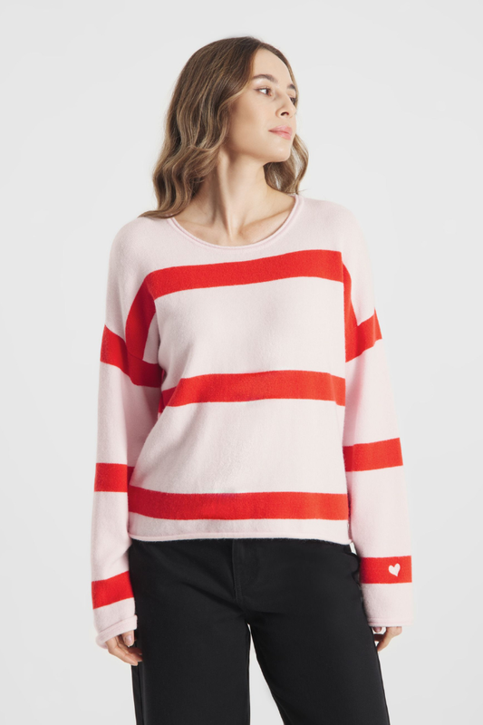 FF Pink/Red Stripe Jumper