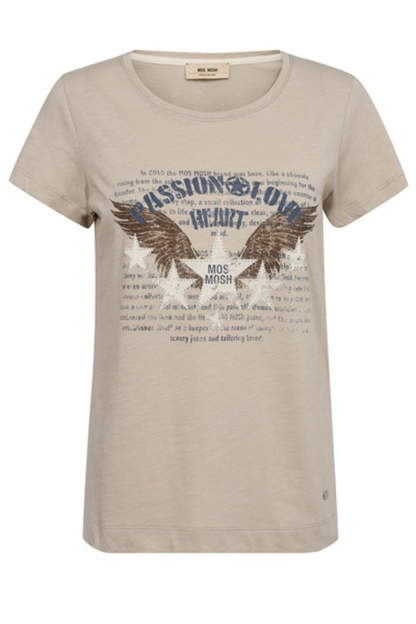 Mos Mosh Zibby Feather Gray Tee